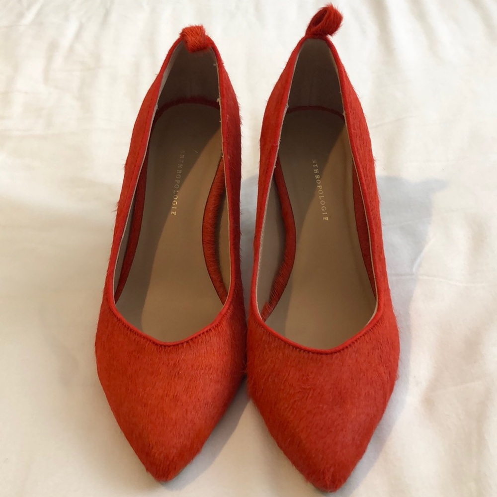 Anthropologie burnt orange heels